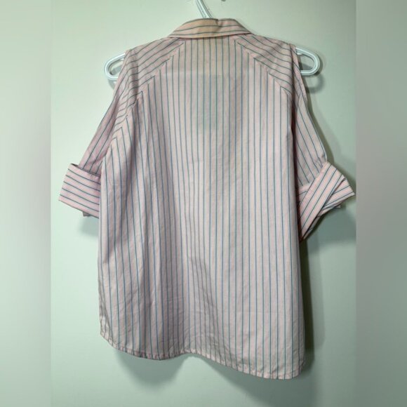 NWT Tox Tout A Coup Striped Cut Out Button Down Shirt size XS - Picture 9 of 14